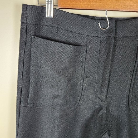 Loft Pants Womens 8 Black Wide Leg Crop Capri Knit Ponte Trouser Slacks Stretch - Picture 4 of 14